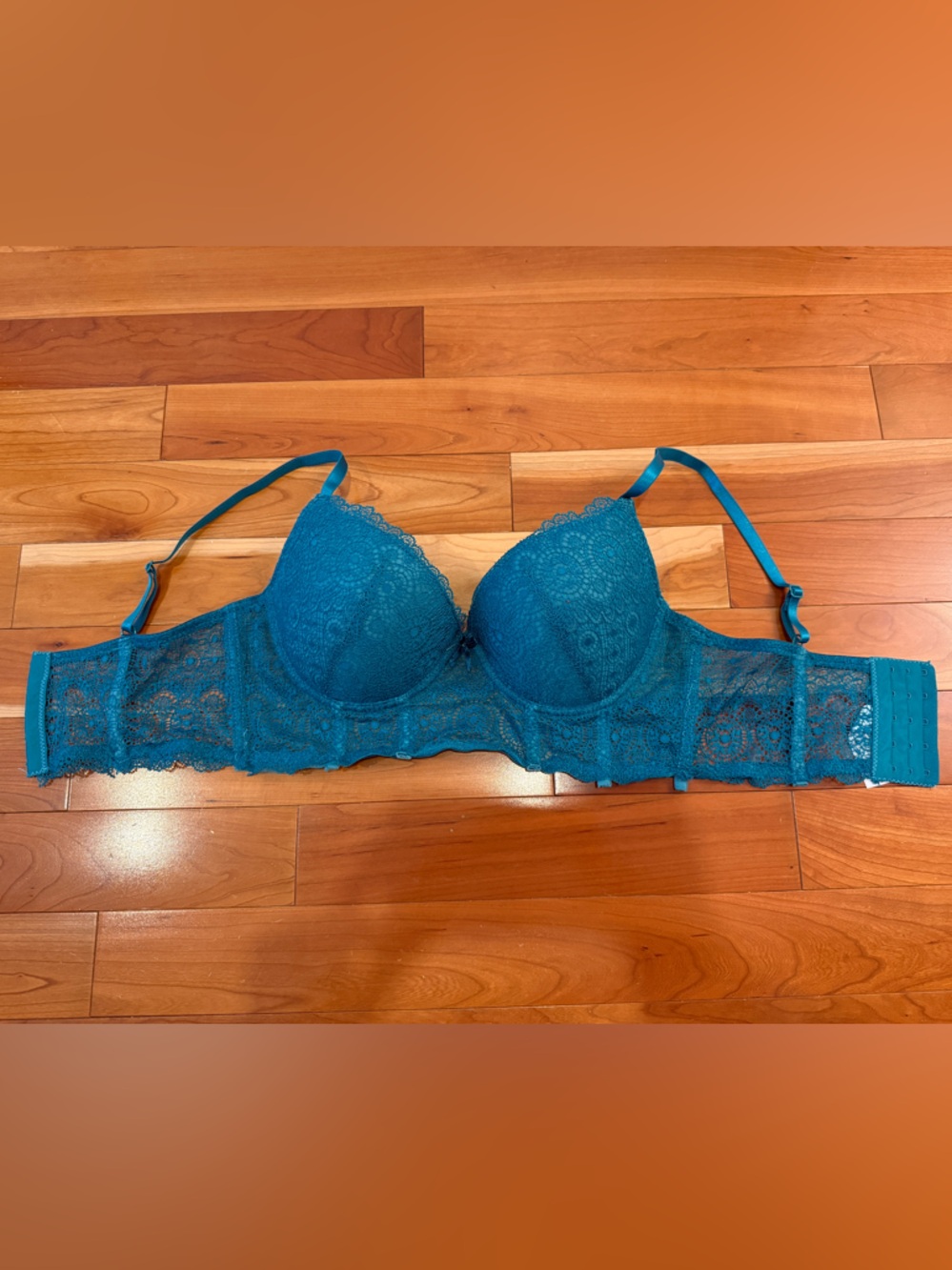 Lace Underwire Bra in Teal - Women Intimates & Sleepwear